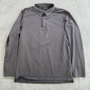 Arcteryx Shirt Mens Large Grey Polo Captive Long Sleeve Performance Stretch